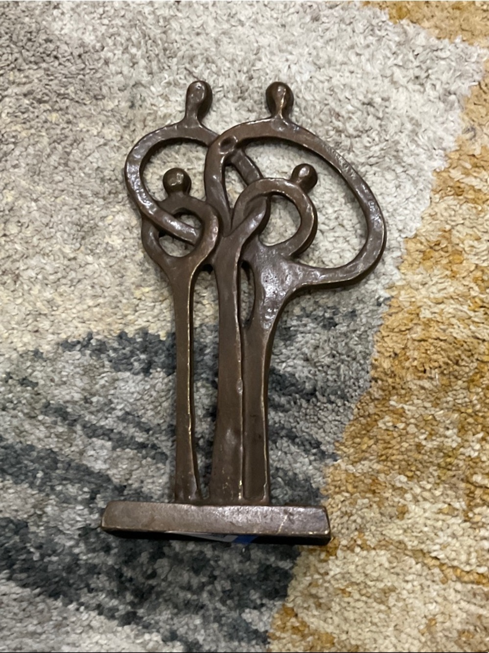 Dayna B Family of 4rings of love Abstract Metal Sculpture in Bronze Tone